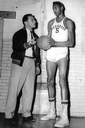 Coach Cecil Mosenson and Wilt Chamberlain